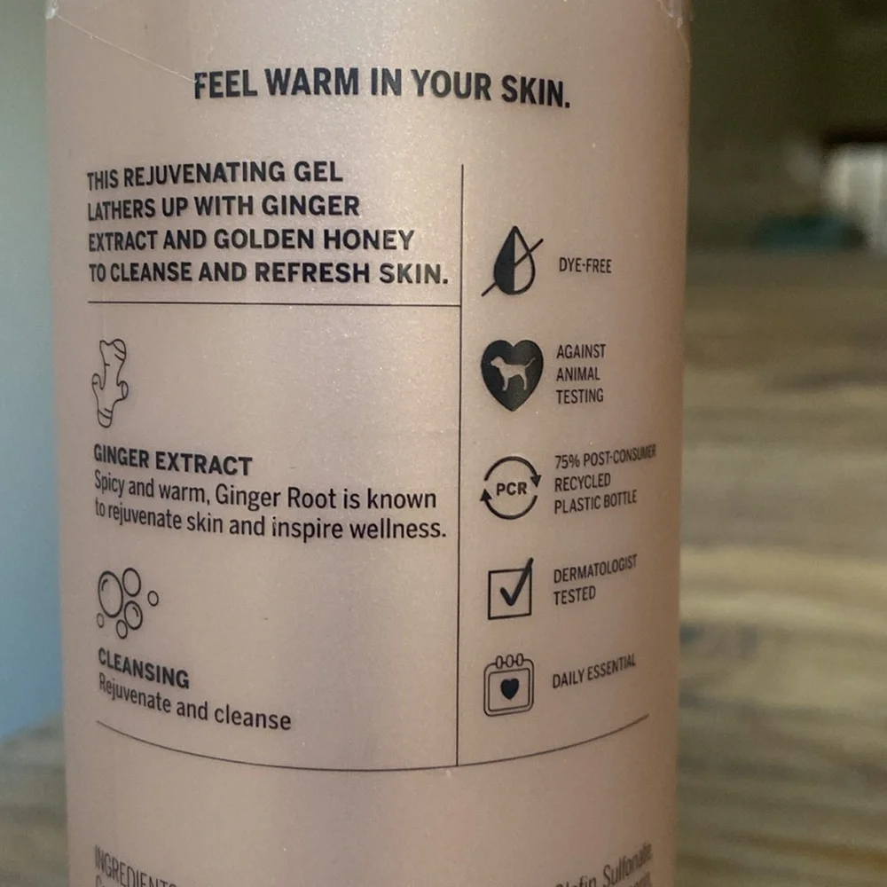 Victoria’s Secret PINK large honey ginger rejuvenating gel body wash LARGE
